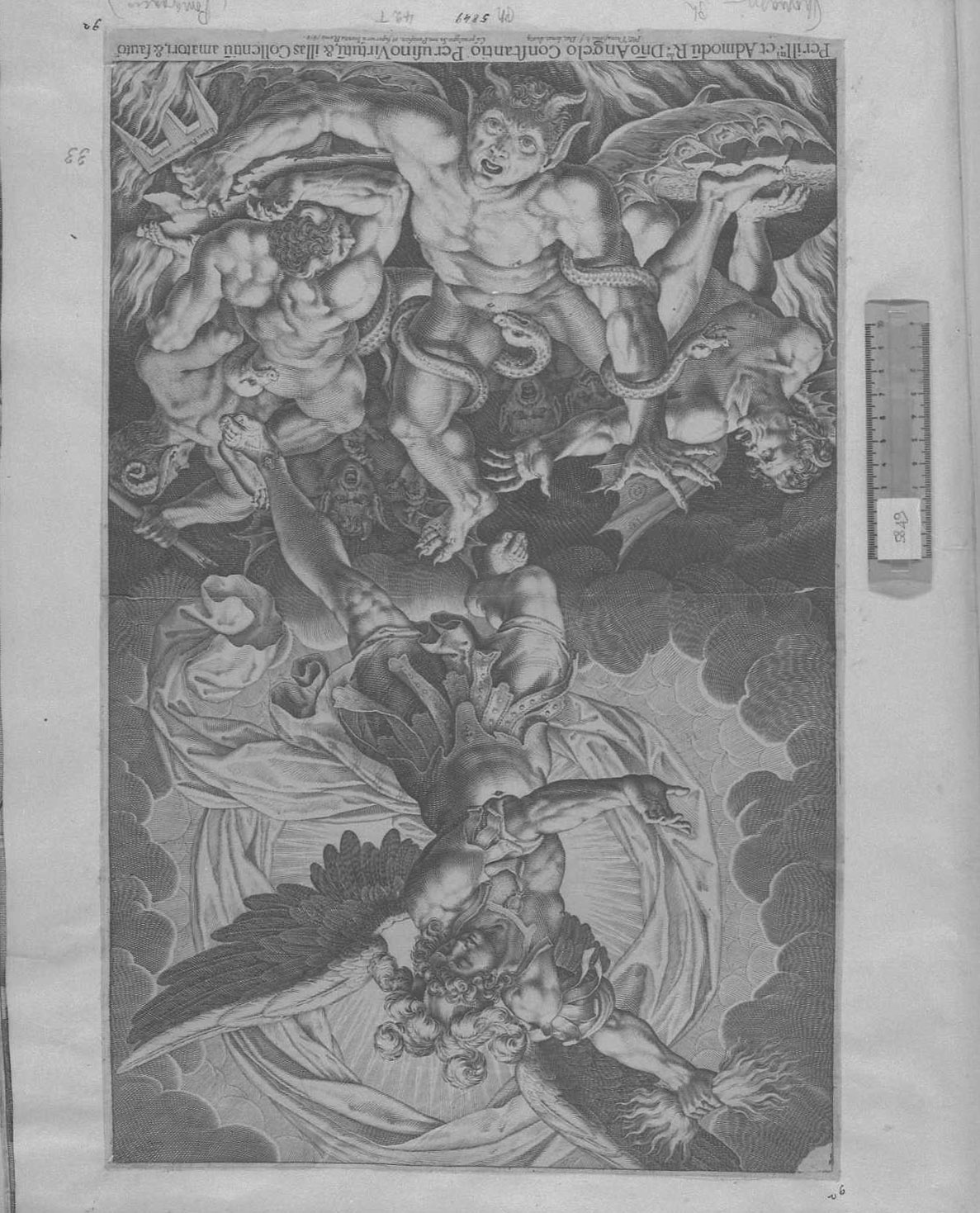 La caduta degli angeli ribelli, soggetti sacri (stampa tagliata) di Thomassin Philippe (sec. XVII)