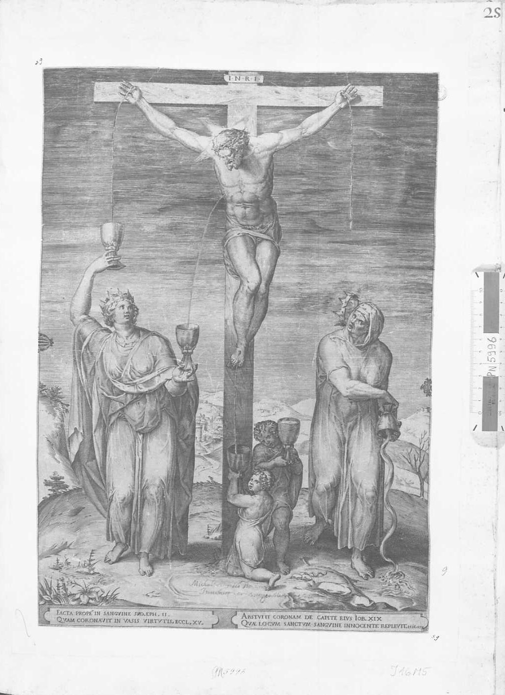 Cristo morto tra due donne, Cristo (stampa tagliata) - ambito fiorentino (sec. XVI)
