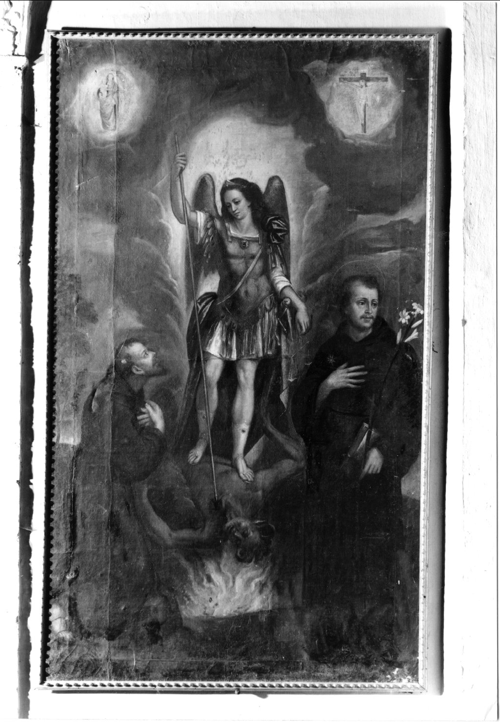 San Michele Arcangelo, San Francesco d'Assisi, San Nicola da Tolentino (dipinto) di Setti Camillo (metà sec. XVII)
