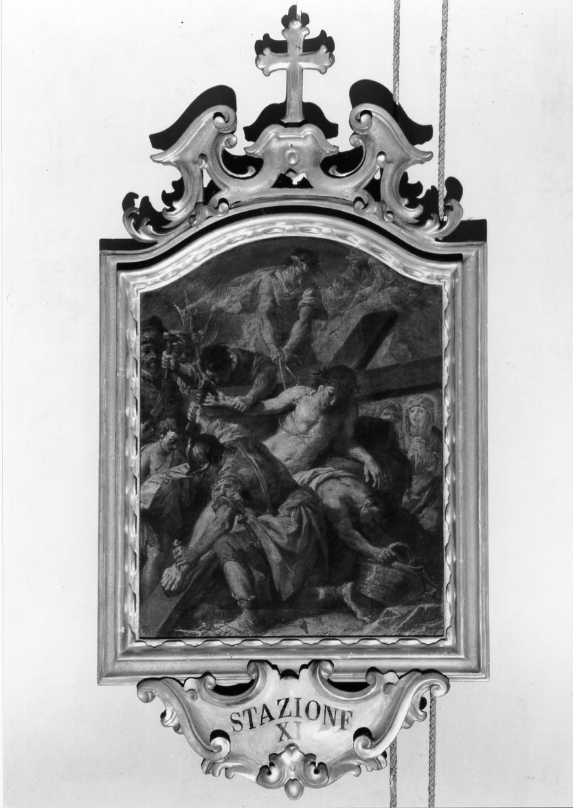 stazione XI: Gesù inchiodato alla croce (dipinto, elemento d'insieme) di Gandolfi Gaetano (maniera) (seconda metà sec. XVIII)