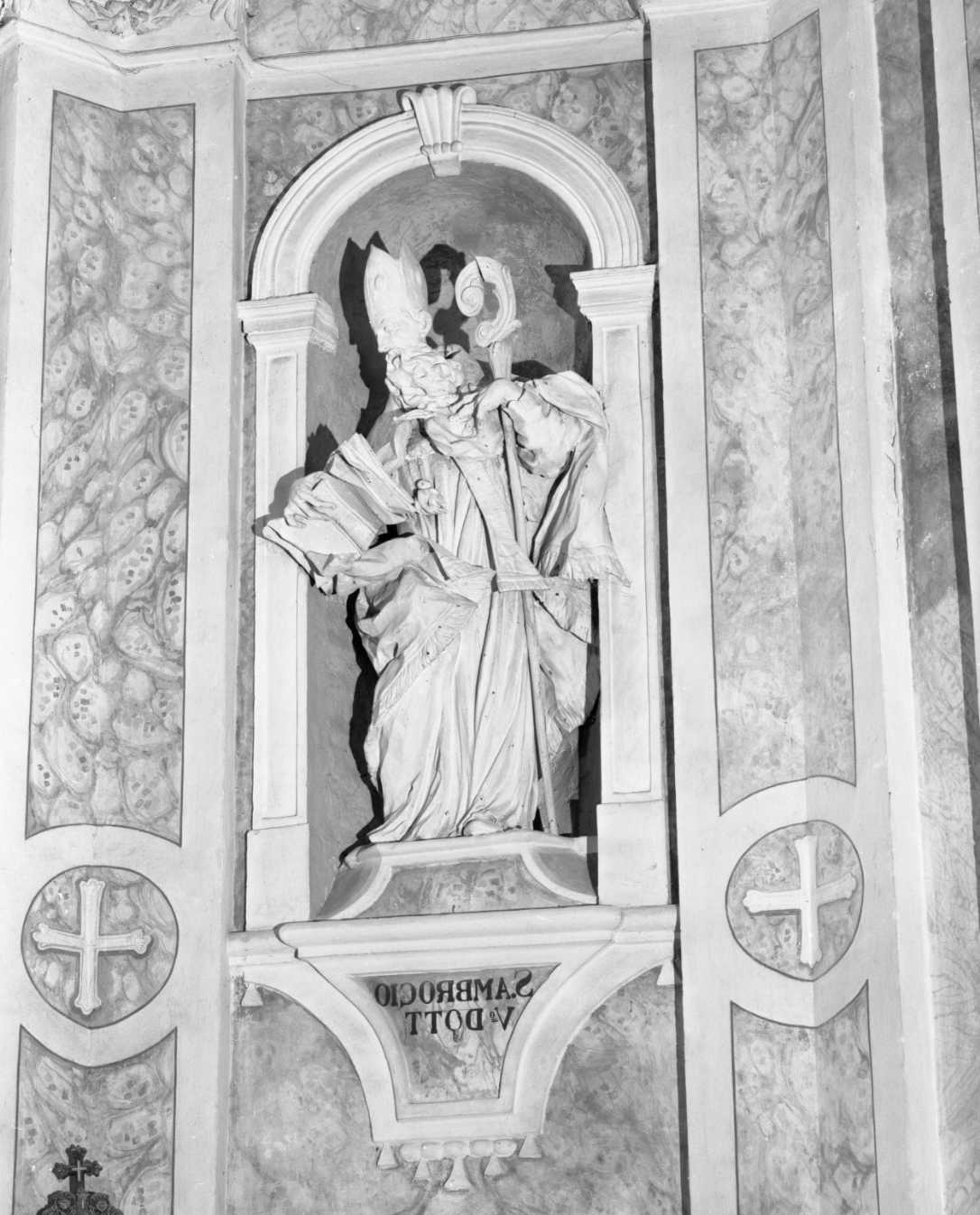 Sant'Ambrogio (scultura, elemento d'insieme) - ambito veneto (prima metà sec. XVIII)