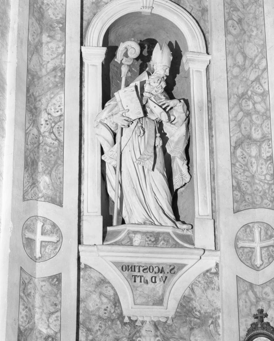 Sant'Agostino (scultura, elemento d'insieme) - ambito veneto (prima metà sec. XVIII)