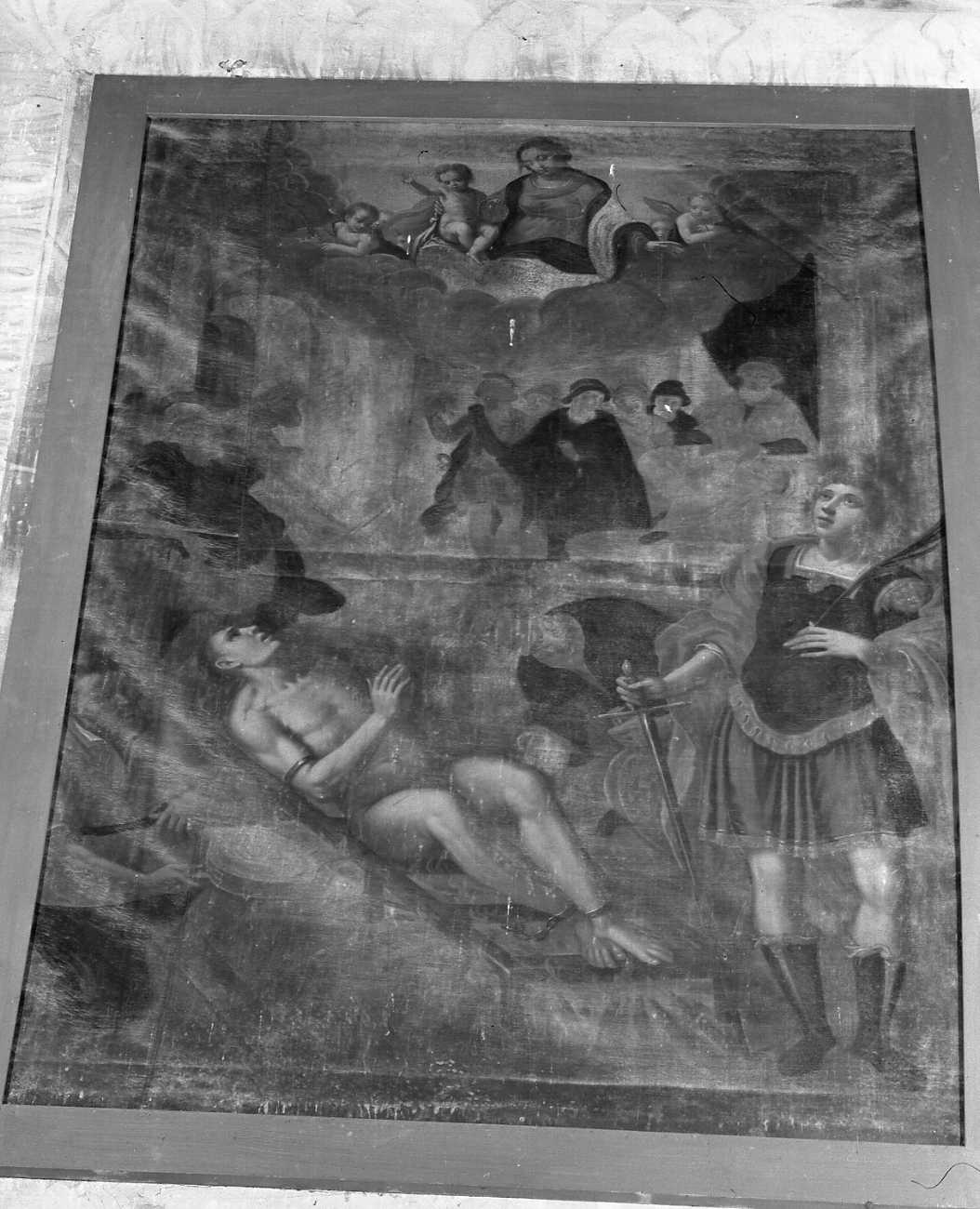 Madonna in gloria con San Lorenzo e San Vito (?), Madonna con Bambino e Santi (dipinto) - ambito emiliano (sec. XVII)