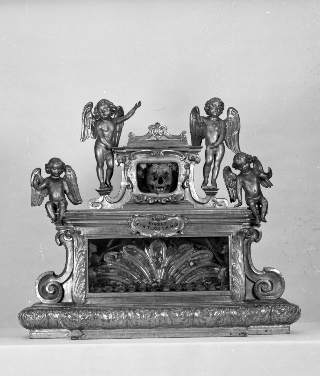 reliquiario a teca - a urna, serie di Gandolfi Tommaso (sec. XVII)