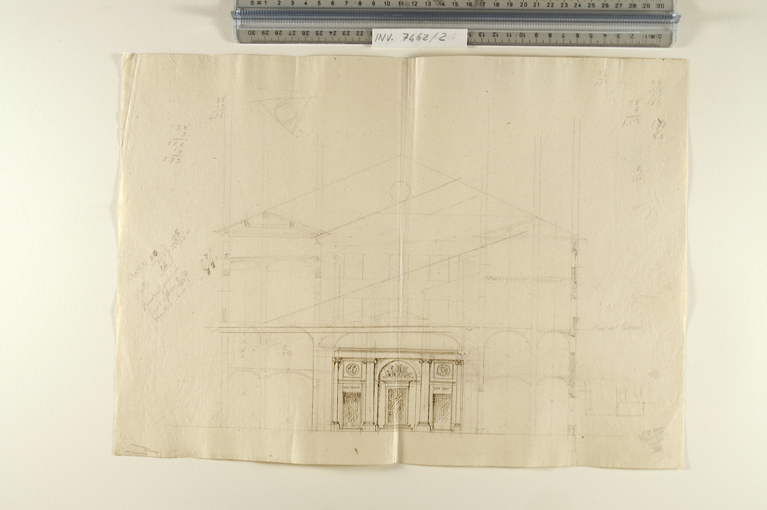 facciata di Palazzo (disegno) di Antolini Filippo (sec. XIX)