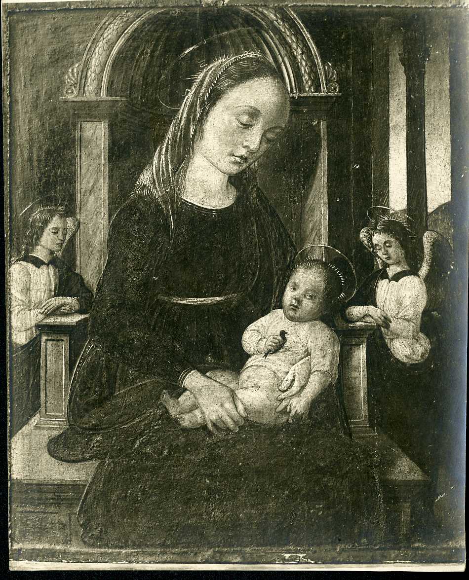 Madonna con Bambino e angeli - Dipinti (positivo) di Biagio d'Antonio, Giovanni Battista Utili da Faenza (attr), Anonimo (XX)