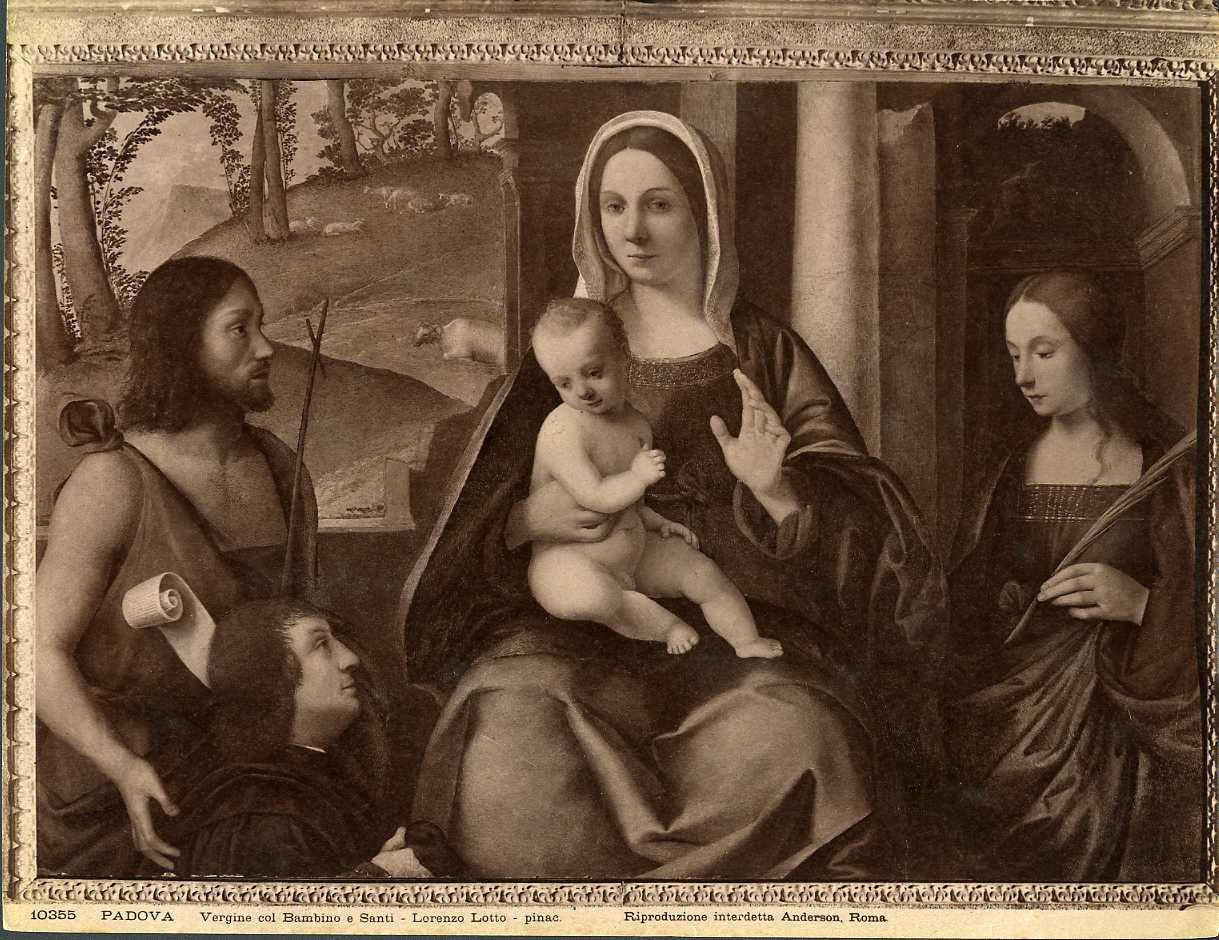 Sacra Famiglia - Dipinti (positivo) di Bissolo, Francesco, Lotto, Lorenzo (attr), Anderson, Domenico (ditta) (XIX/ XX)