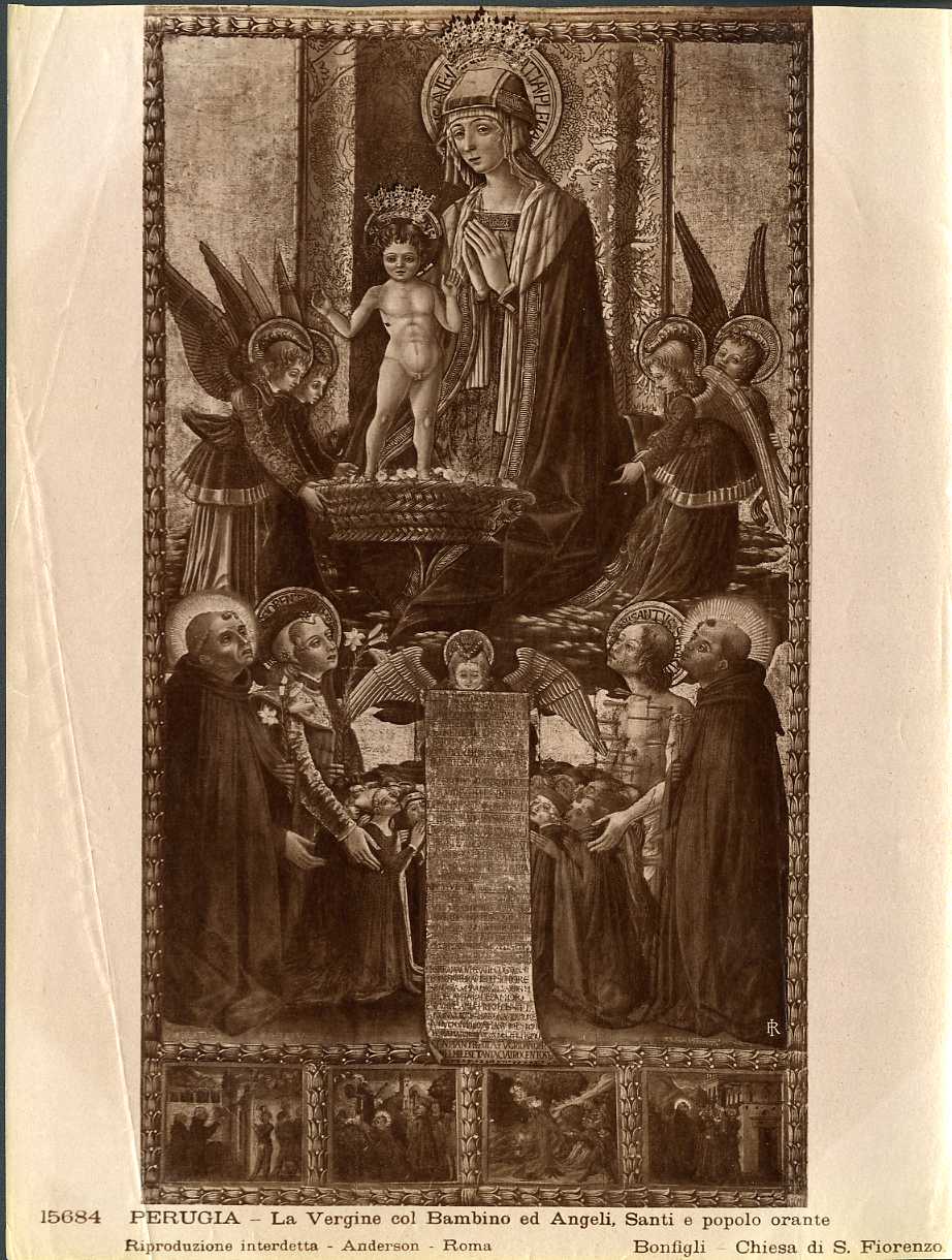 Madonna con Bambino e santi - Dipinti (positivo) di Bonfigli, Benedetto, Lotto, Lorenzo (attr), Anderson, Domenico (ditta) (XIX/ XX)