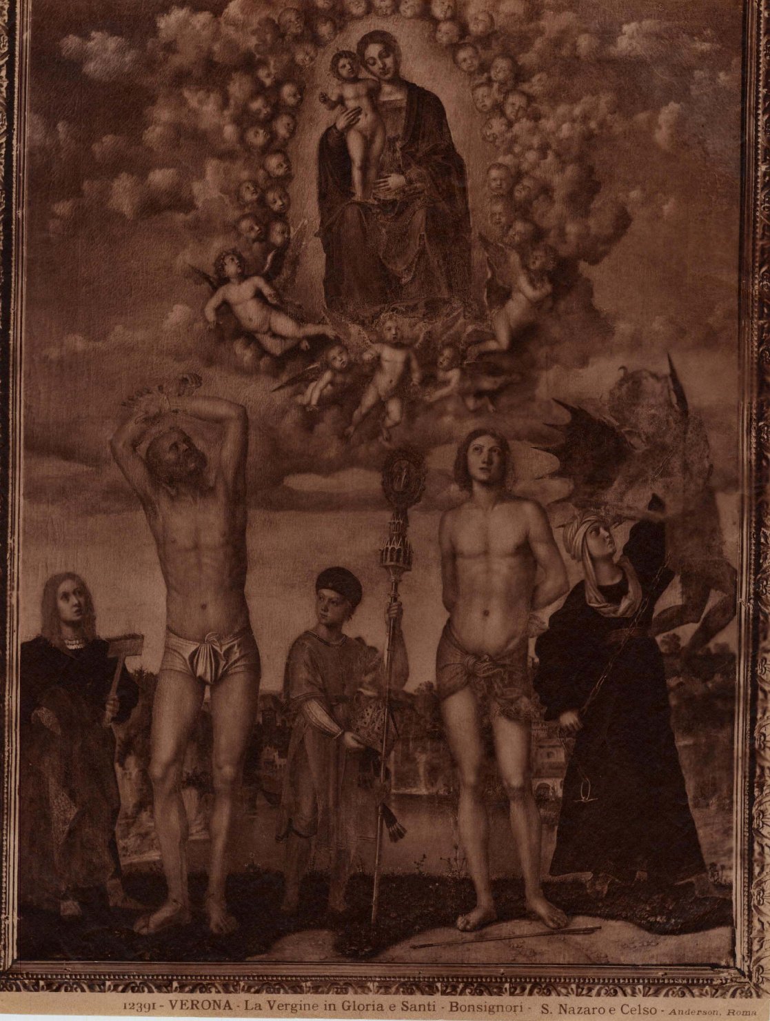 Madonna in Gloria - Dipinti (positivo) di Bonsignori, Francesco, Anderson, Domenico (ditta) (XIX/ XX)
