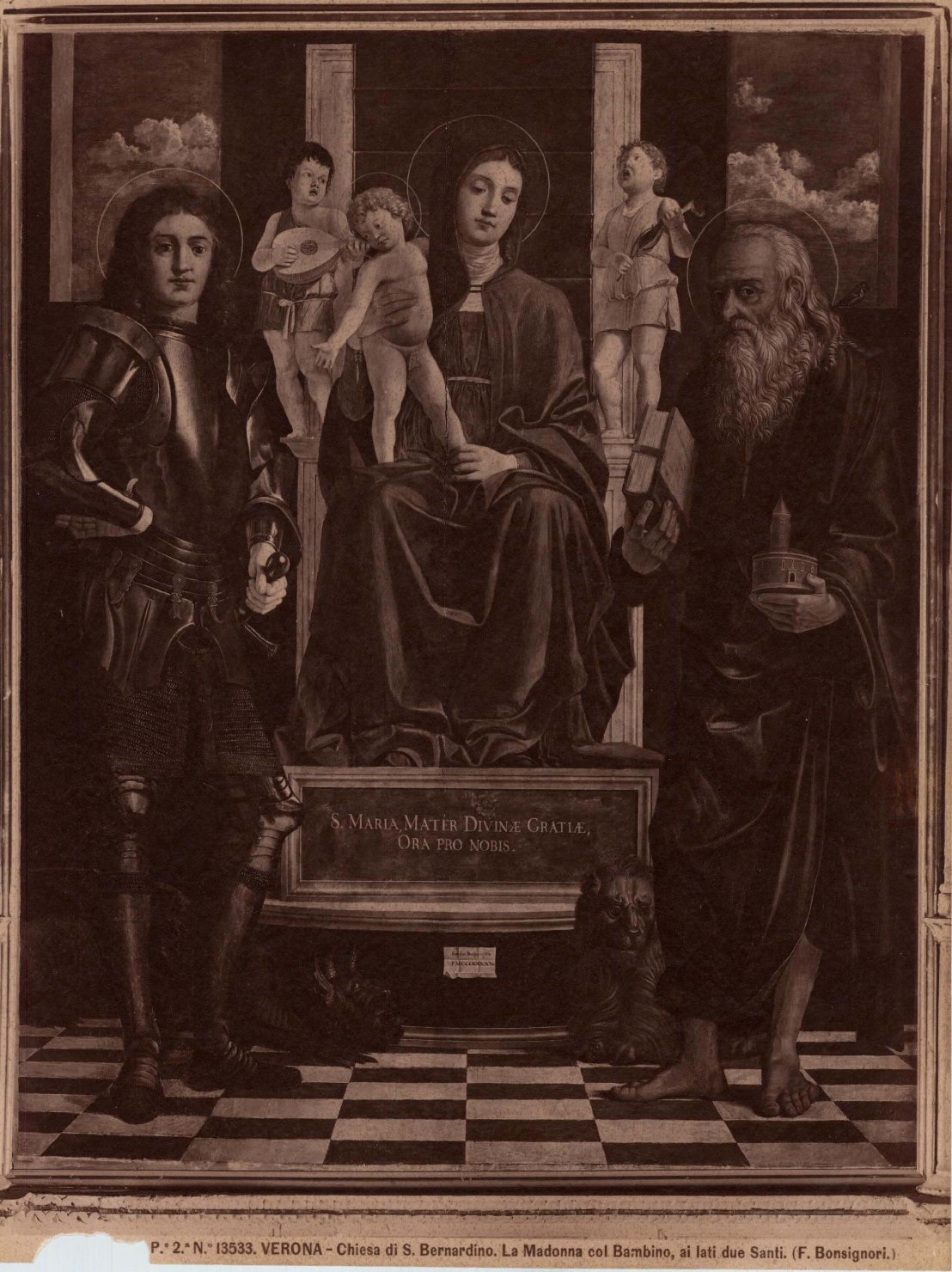 Madonna con Bambino e santi - Dipinti (positivo) di Bonsignori, Francesco, Fratelli Alinari (attr) (XIX/ XX)