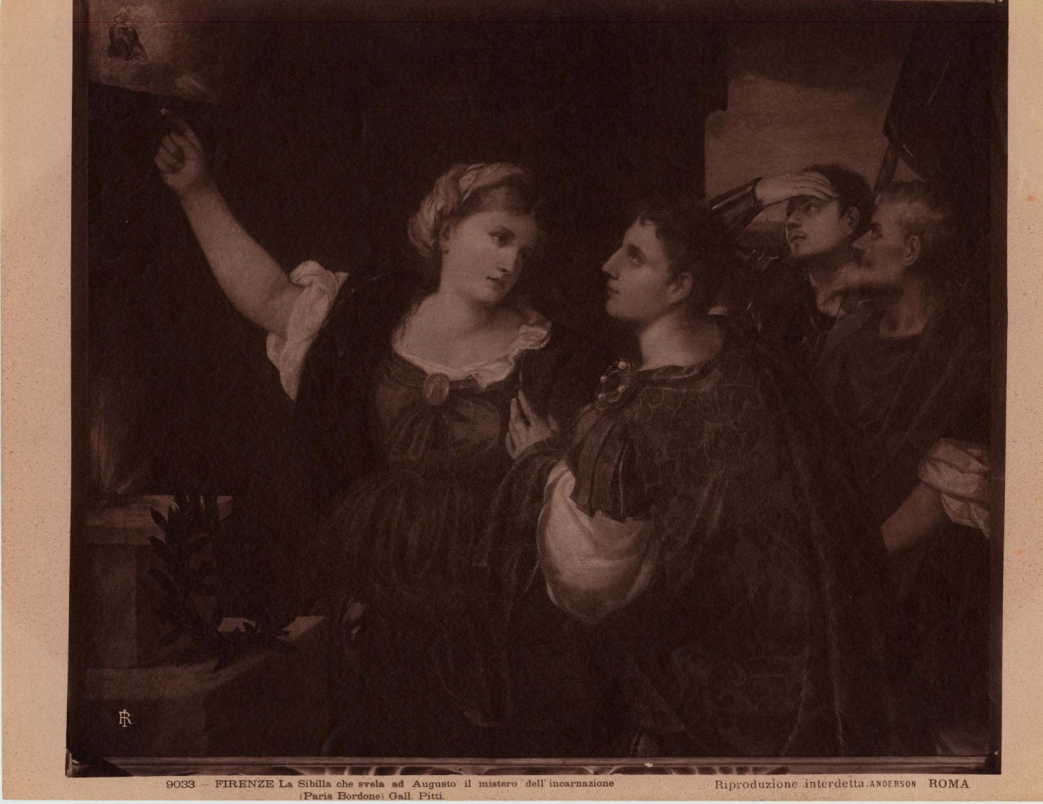 Apparizione della Vergine ad Augusto e alla Sibilla - Dipinti (positivo) di Bordon, Paris, Anderson, Domenico (ditta) (XIX/ XX)