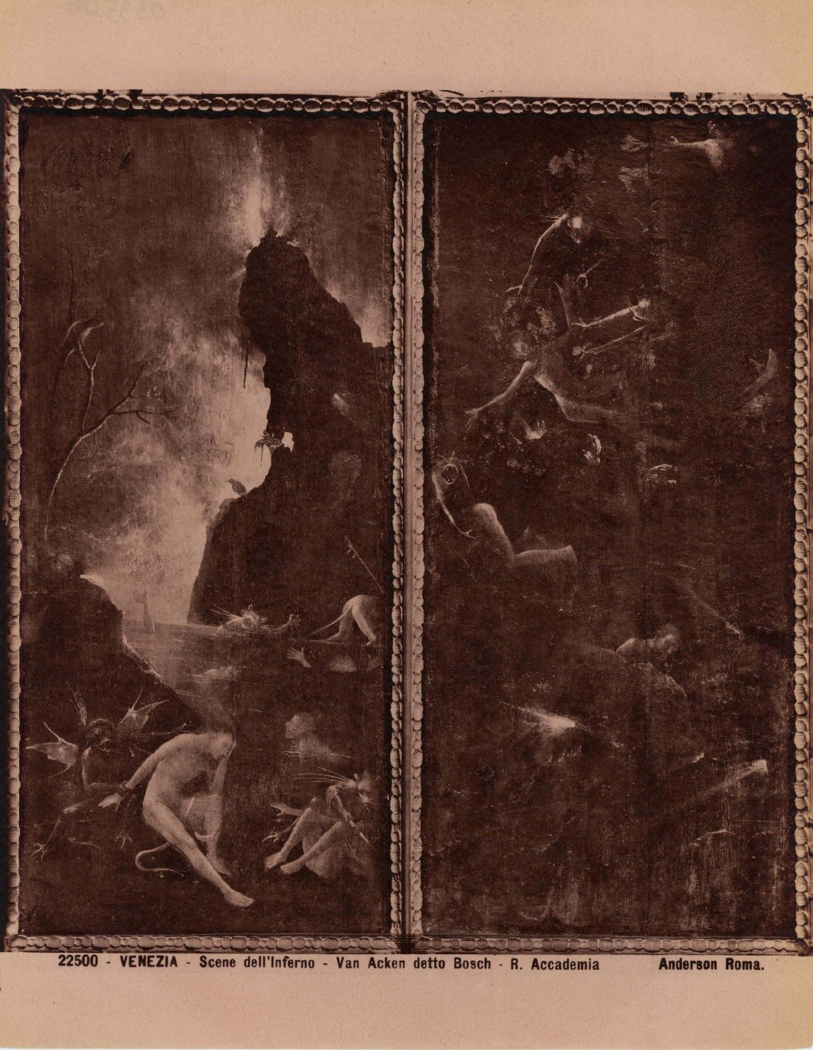 Caduta dei dannati - Inferno - Dipinti (positivo) di Bosch, Hieronymus, Anderson, Domenico (ditta) (XIX/ XX)