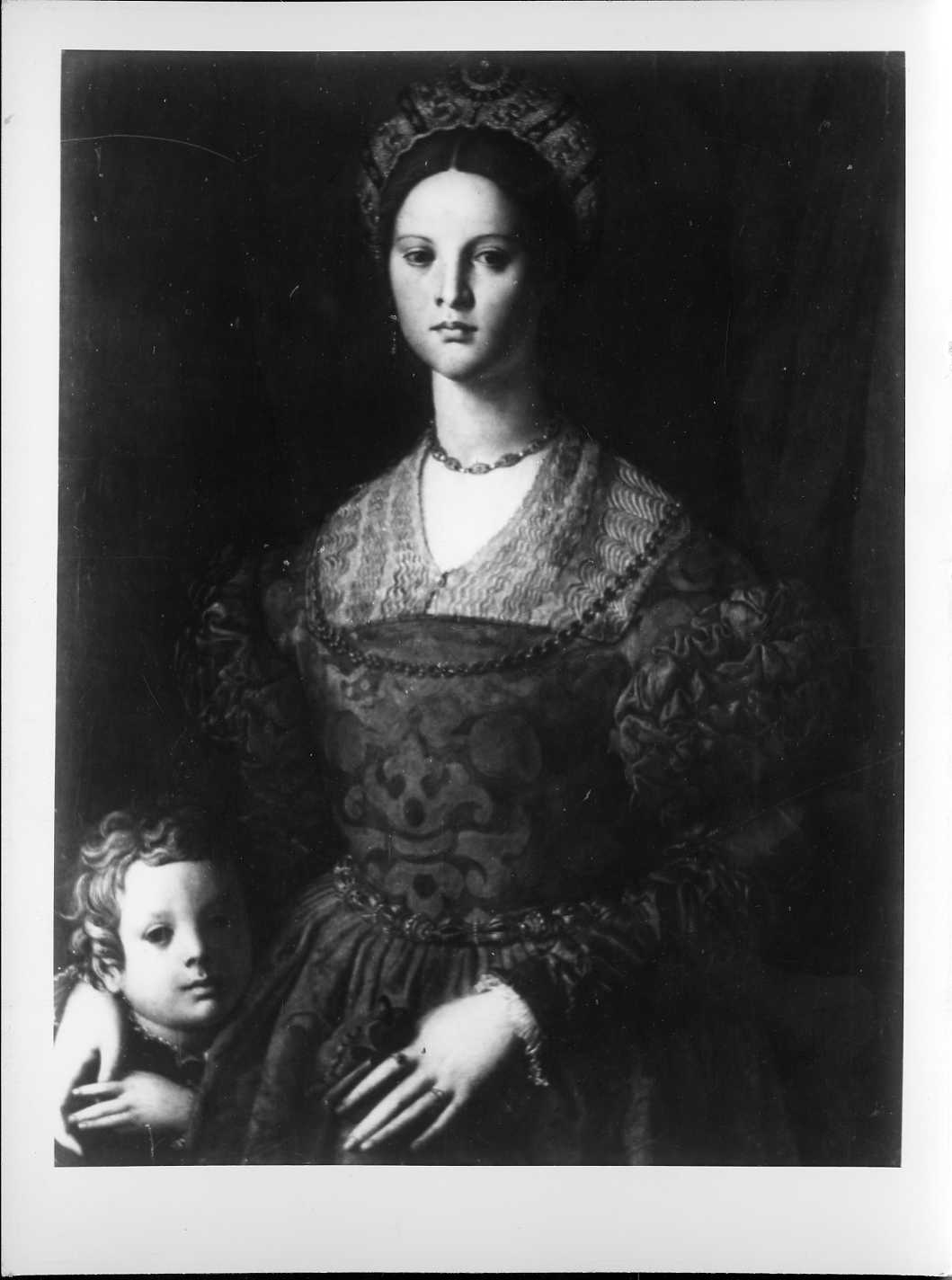 Ritratto di giovane donna con un bambino - Dipinti (positivo) di Bronzino, il, Anonimo (XX)