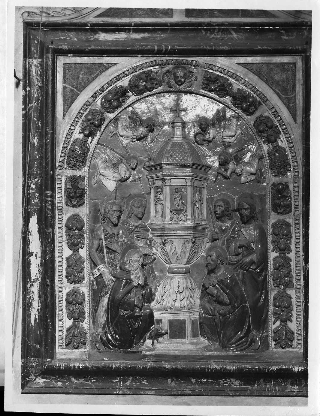 Santi in adorazione intorno ad un ciborio - Rilievi - Sculture (positivo) di Buglioni, Benedetto, Anonimo (XX)