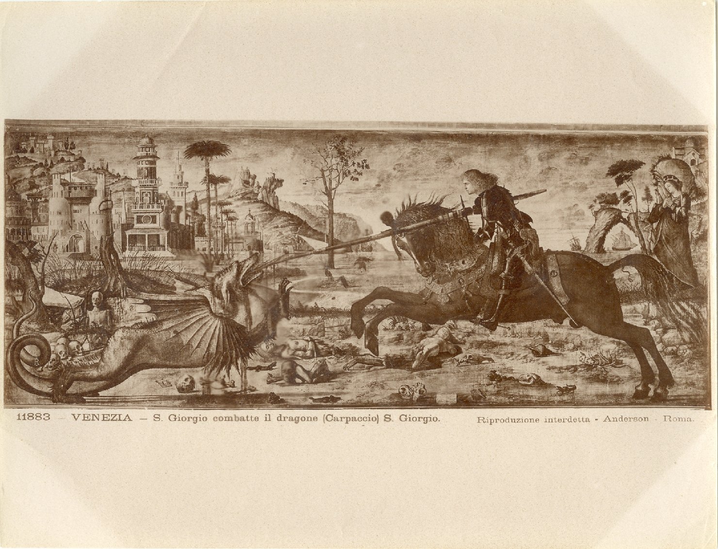 San Giorgio e il drago - Dipinti (positivo) di Carpaccio, Vittore, Anderson, Domenico (ditta) (XIX/ XX)