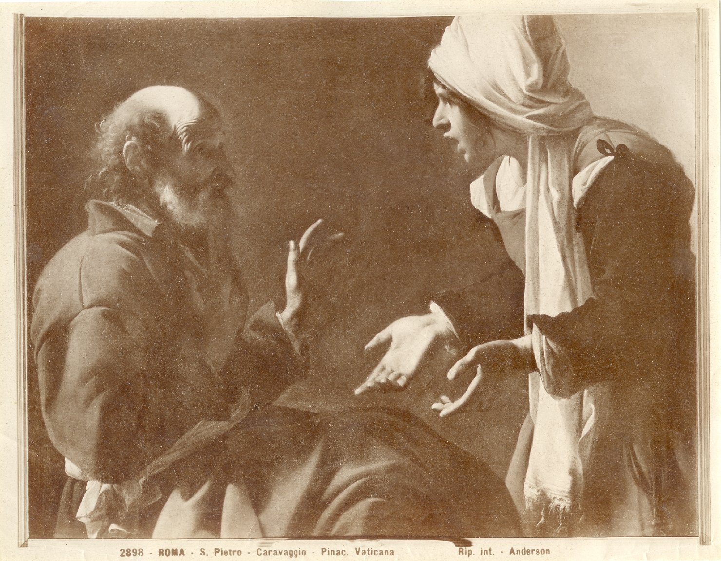 Rinnegamento di San Pietro - Dipinti (positivo) di Caravaggio (attr), Pensionante del Saraceni, Anderson, Domenico (ditta) (XIX/ XX)