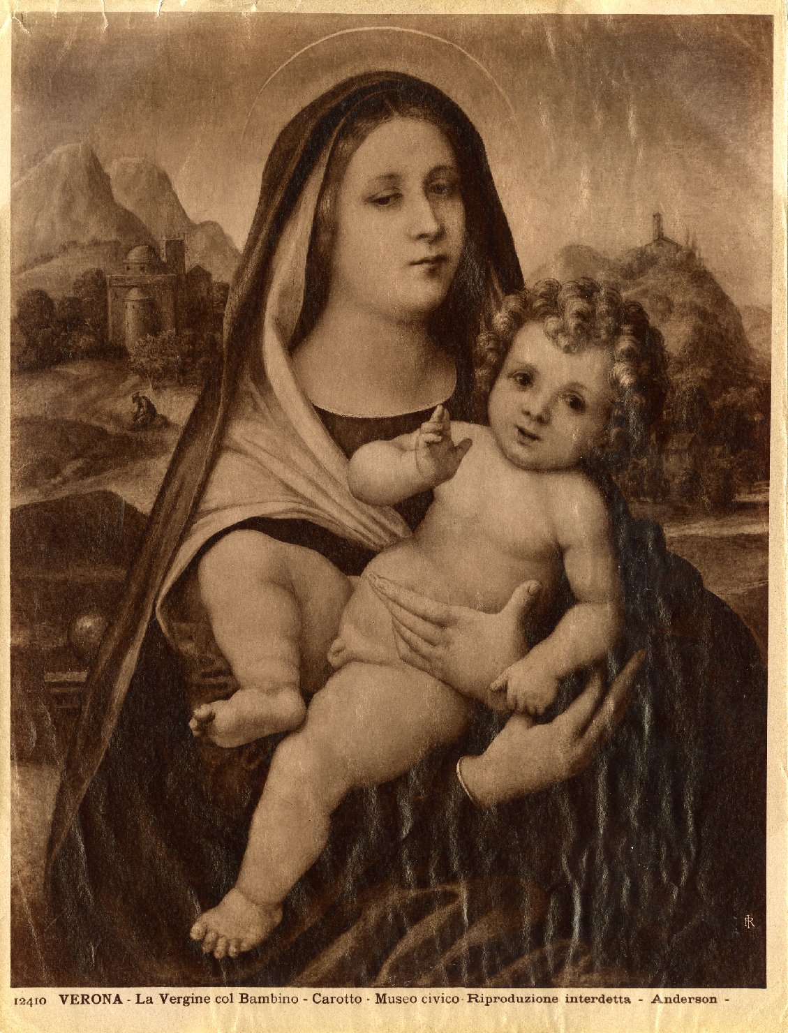 Madonna con Bambino - Dipinti (positivo) di Caroto, Giovanni Francesco, Anderson, Domenico (ditta) (XIX/ XX)