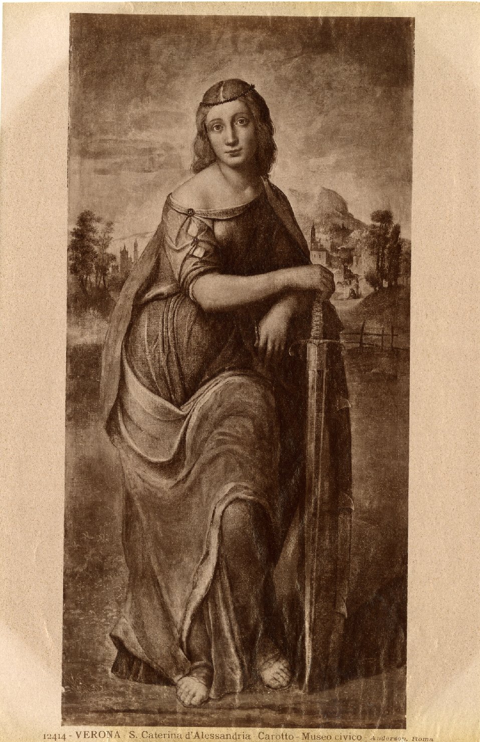 Santa Caterina d'Alessandria - Dipinti (positivo) di Caroto, Giovanni Francesco, Anderson, Domenico (ditta) (XIX/ XX)