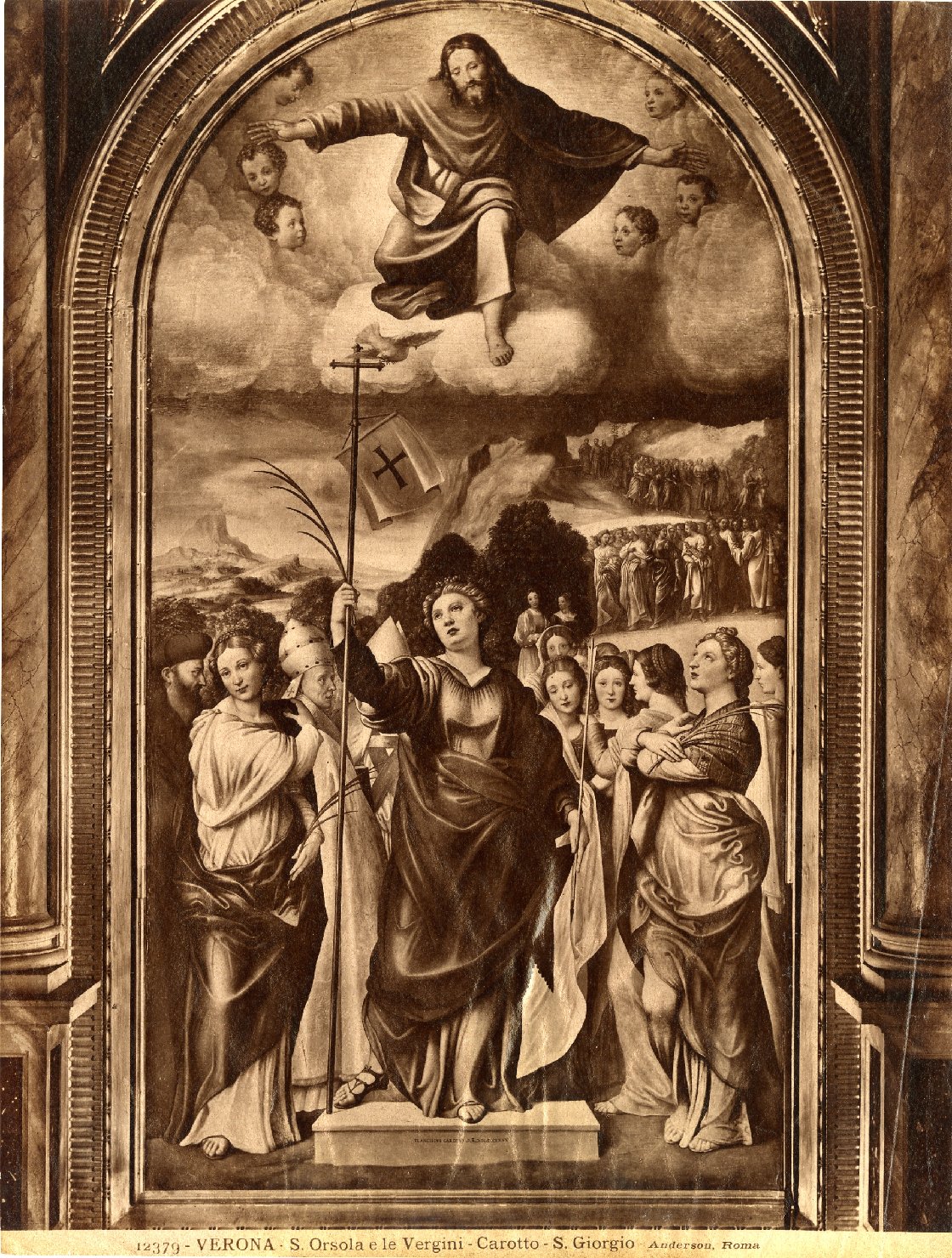 Sant'Orsola e le vergini - Dipinti (positivo) di Caroto, Giovanni Francesco, Anderson, Domenico (ditta) (XIX/ XX)