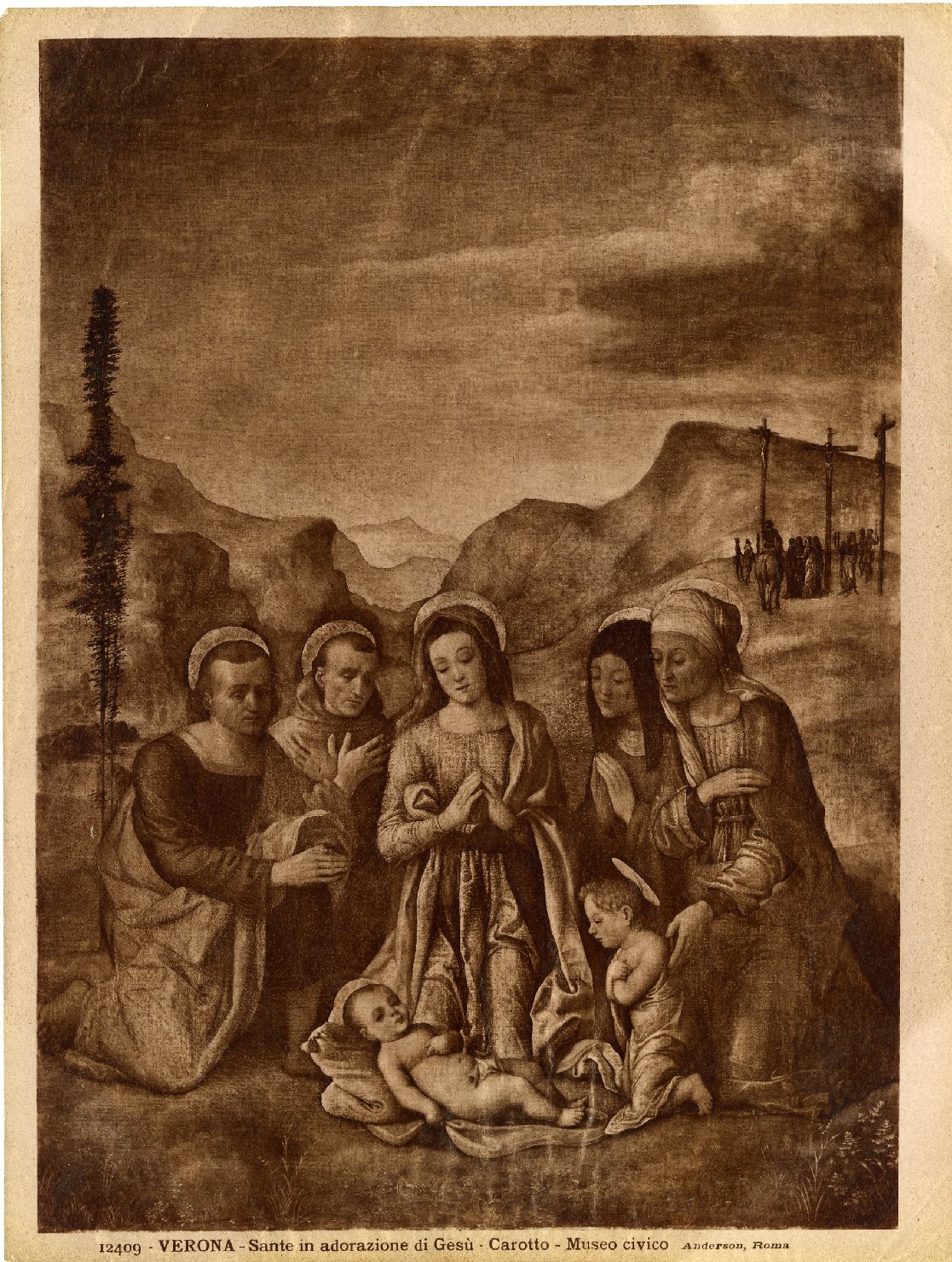 Adorazione del Bambino - Dipinti (positivo) di Caroto, Giovanni Francesco, Anderson, Domenico (ditta) (XIX/ XX)