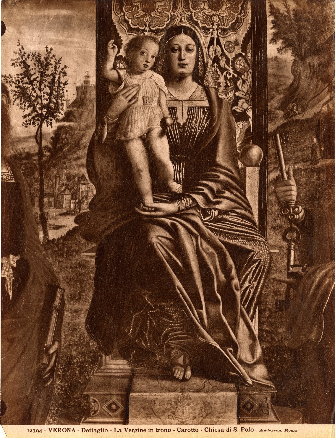 Madonna con Bambino in trono e santi - Dipinti (positivo) di Caroto, Giovanni, Anderson, Domenico (ditta) (XIX/ XX)