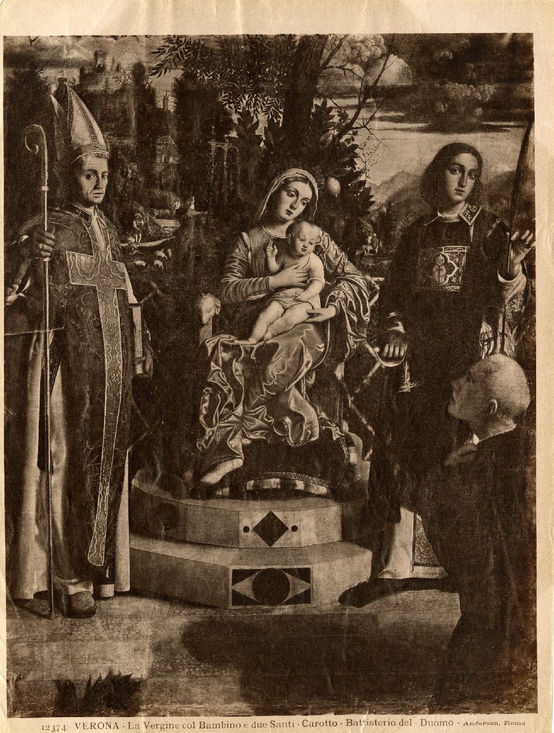 Madonna con Bambino e santi - Dipinti (positivo) di Caroto, Giovanni, Anderson, Domenico (ditta) (XIX/ XX)