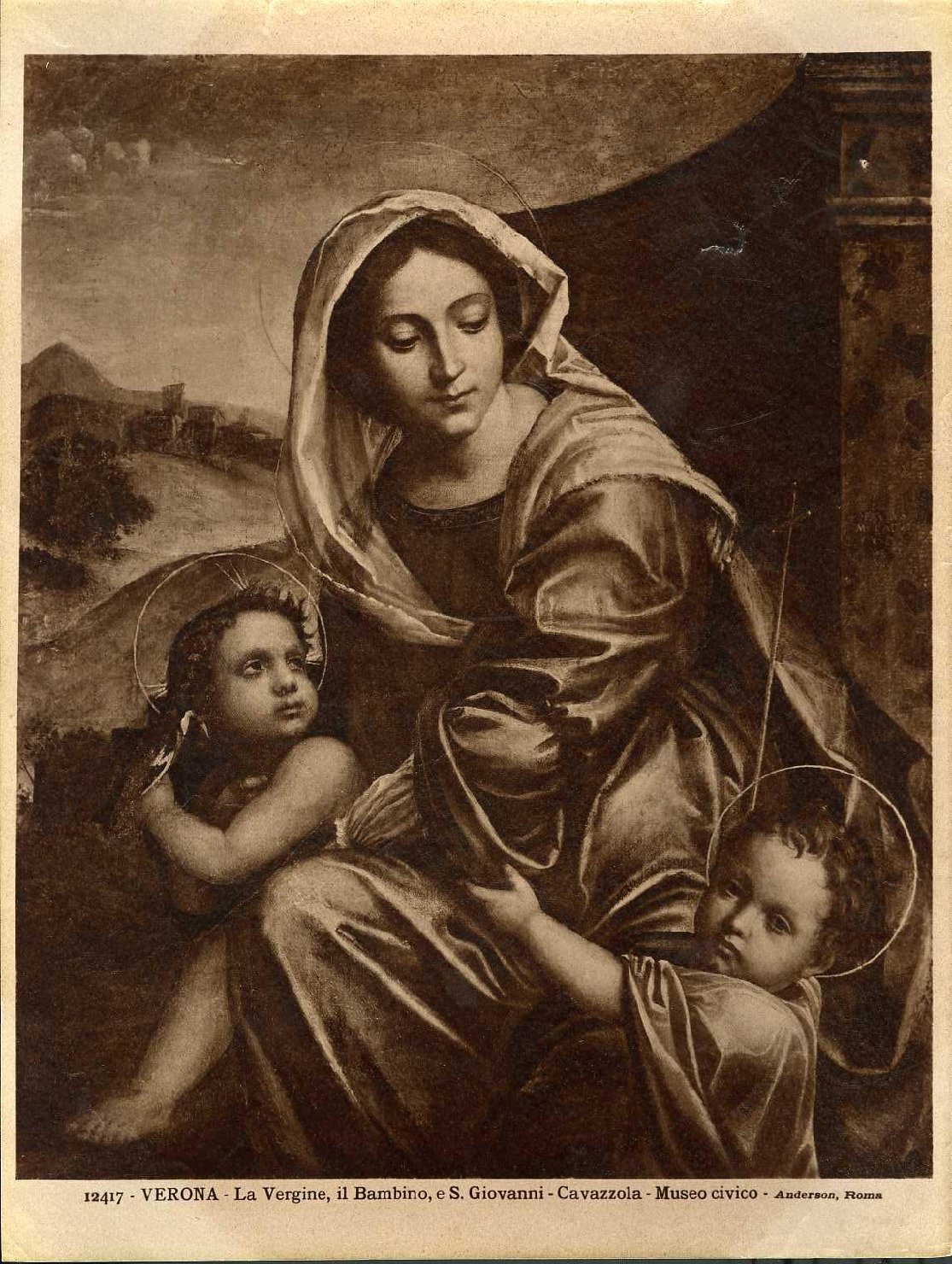 Madonna con Bambino e San Giovannino - Dipinti (positivo) di Cavazzola, Anderson, Domenico (ditta) (XIX/ XX)