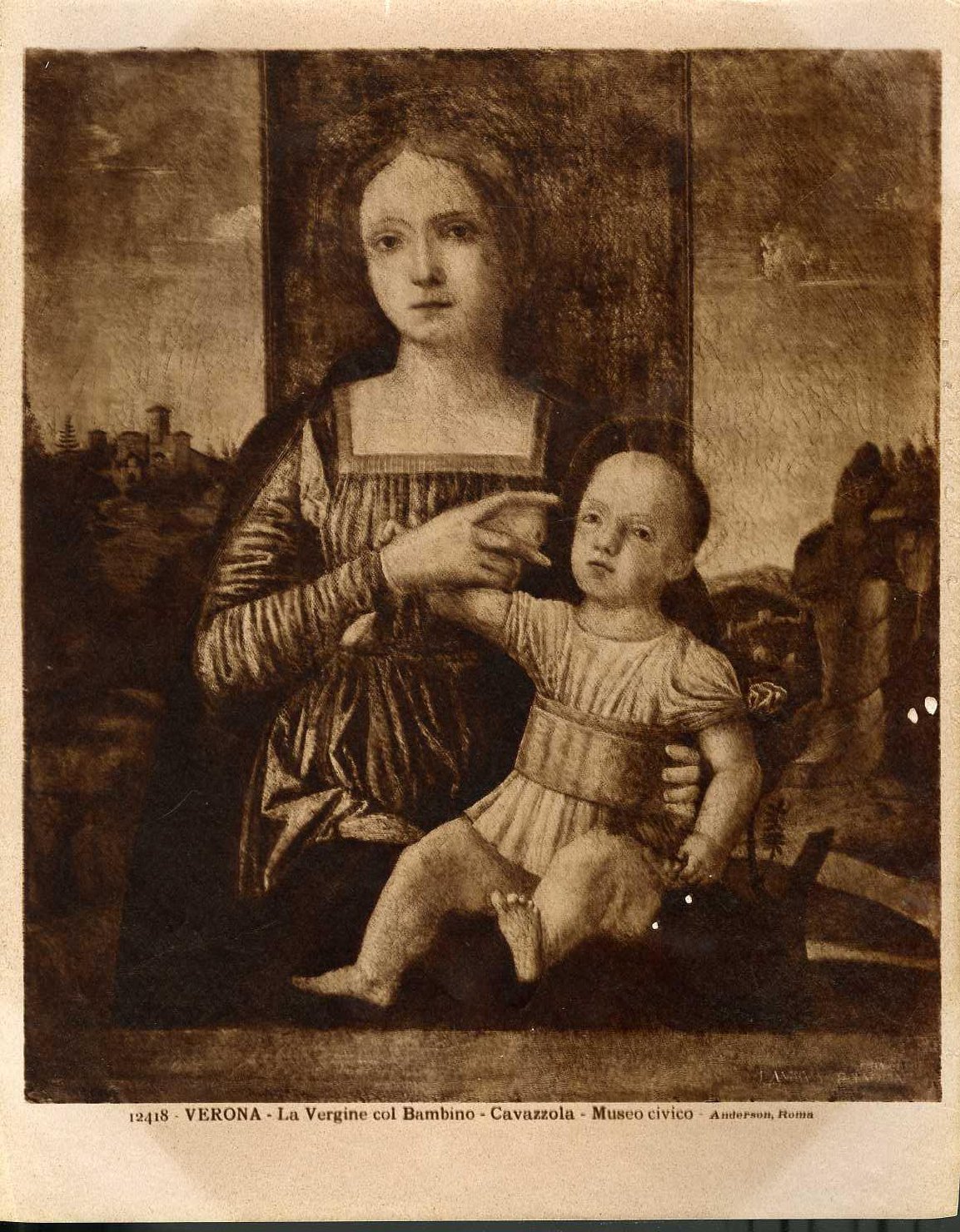 Madonna con Bambino - Dipinti (positivo) di Cavazzola, Anderson, Domenico (ditta) (XIX/ XX)