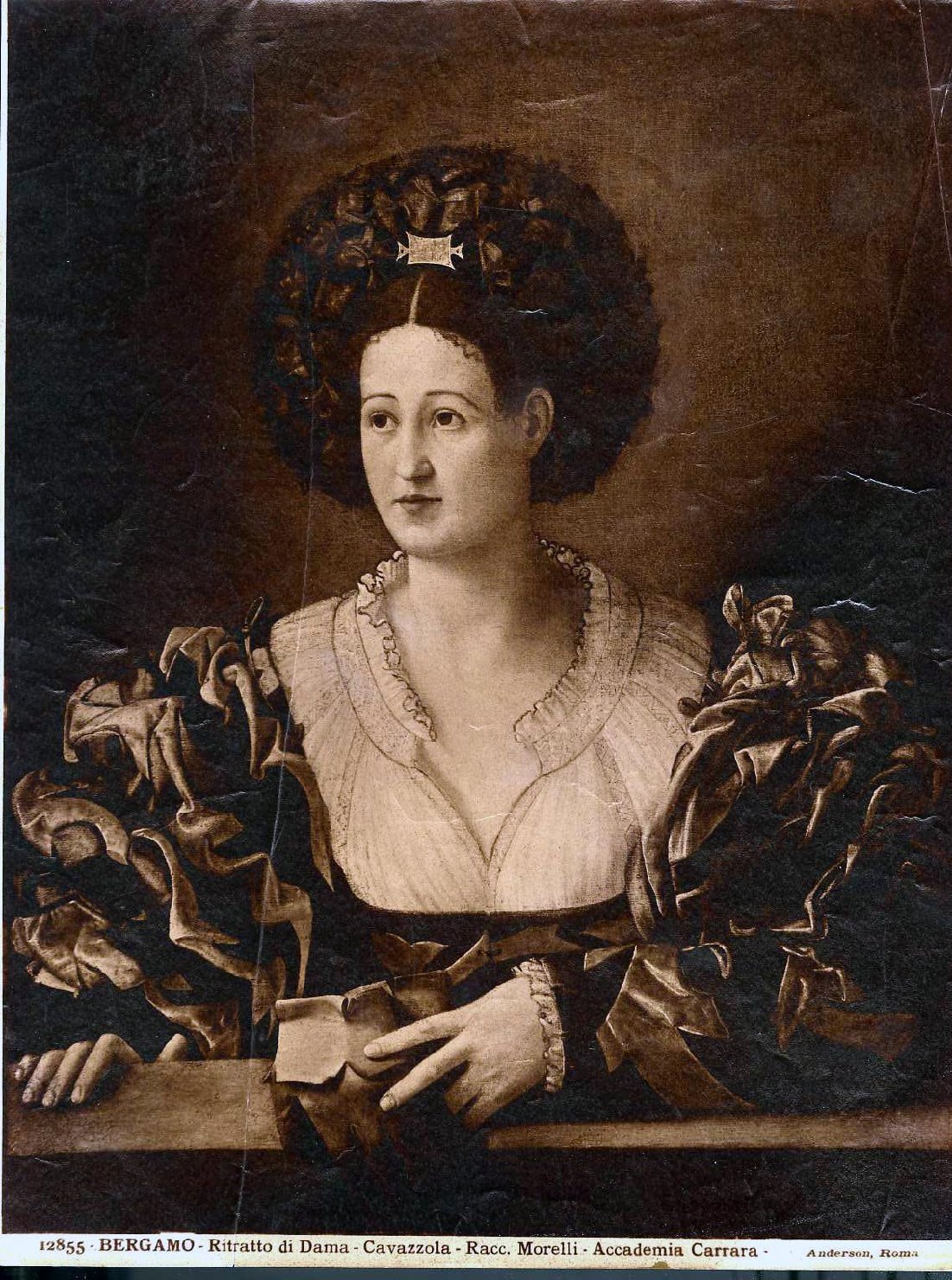 Ritratto di dama con capigliara - Dipinti (positivo) di Cavazzola, Anderson, Domenico (ditta) (XIX/ XX)