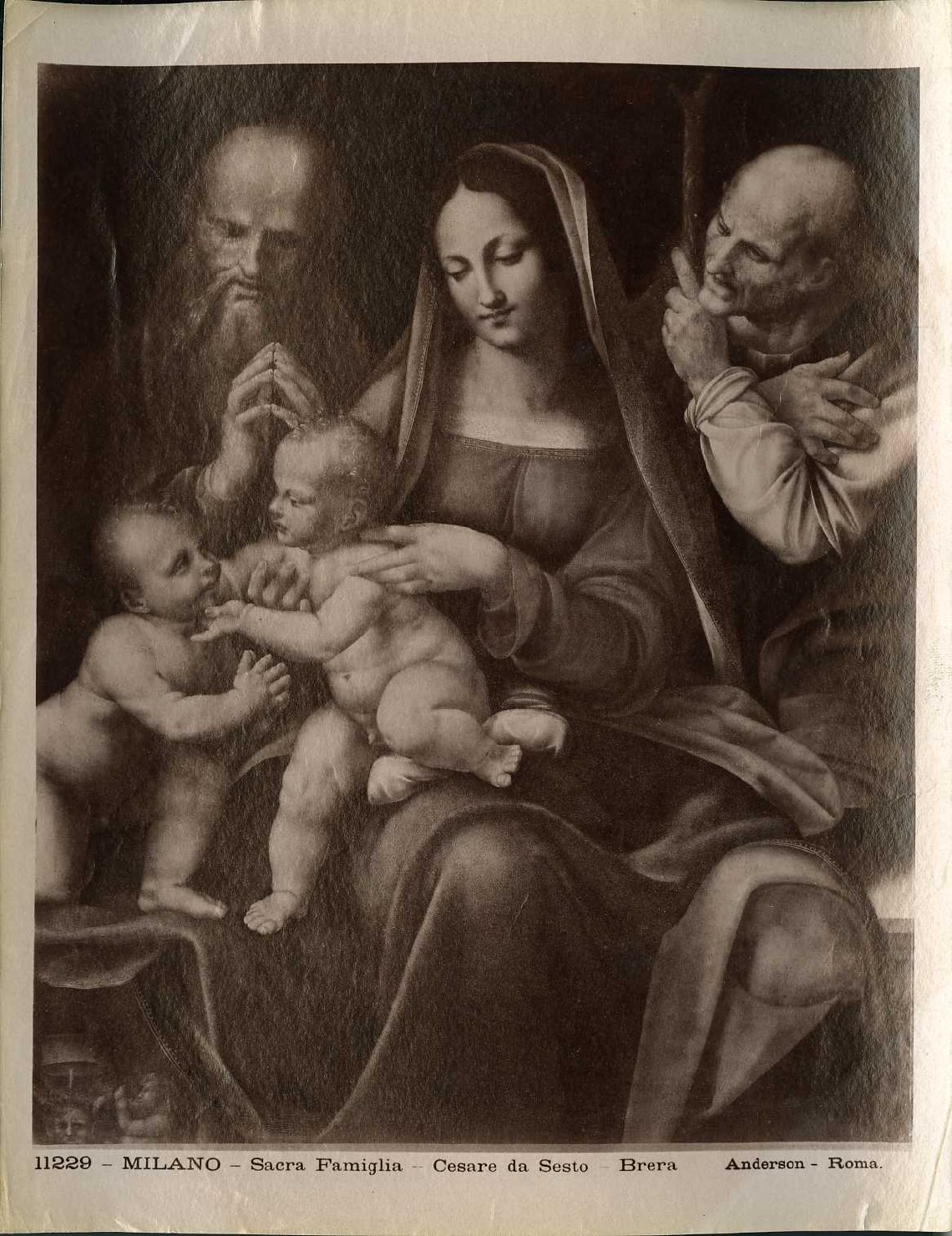 Madonna con Bambino e santi - Dipinti (positivo) di Cesare da Sesto, Anderson, Domenico (ditta) (XIX/ XX)