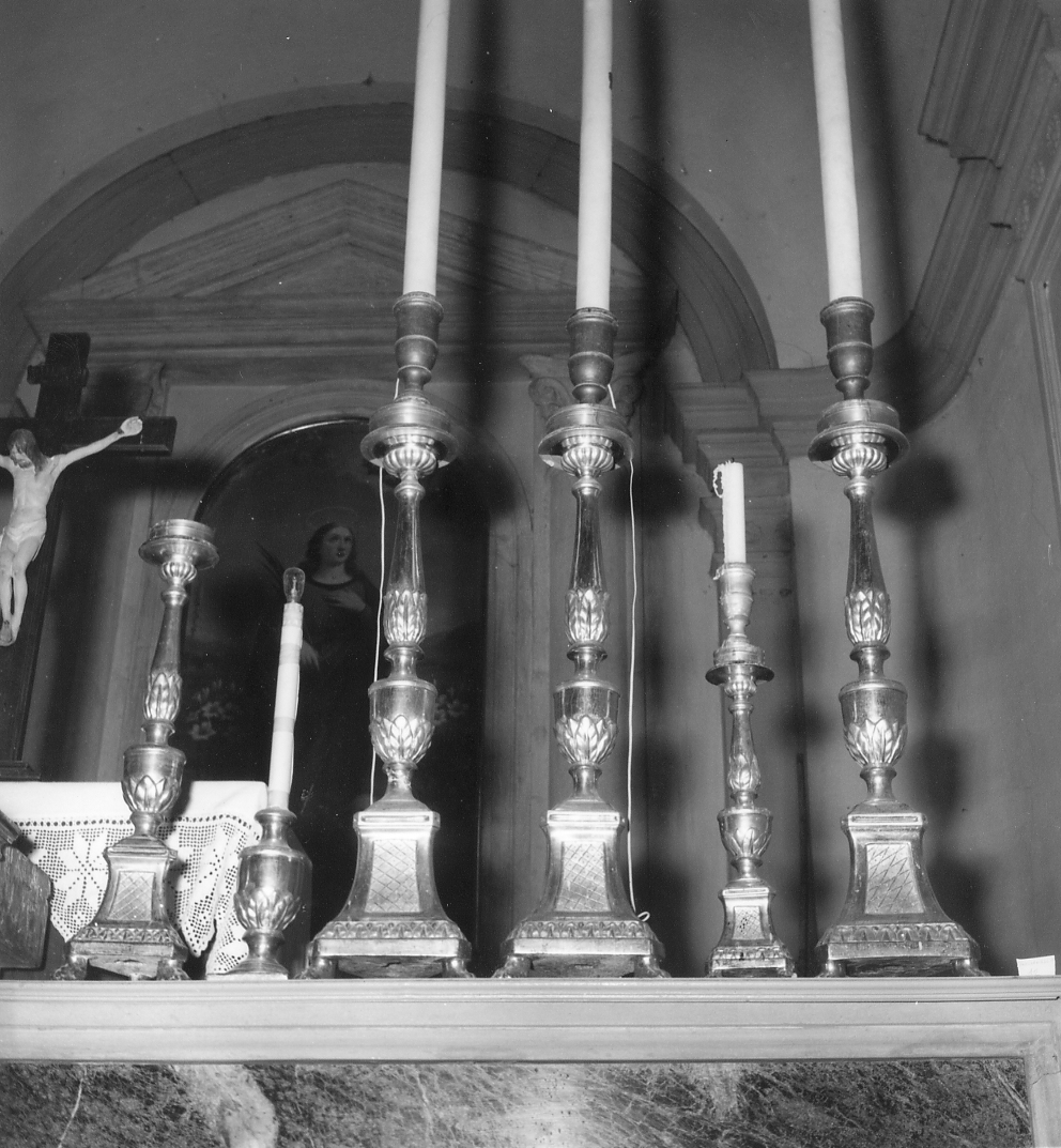 candeliere d'altare, serie - bottega imolese (?) (inizio sec. XIX)