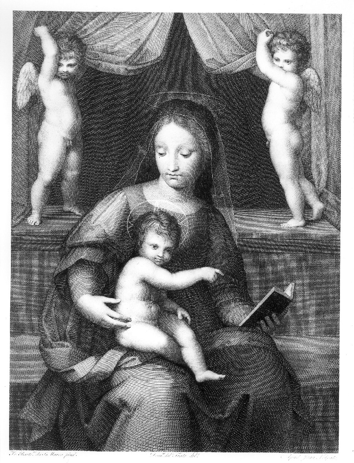 Madonna con Bambino (stampa) di Volpato Giovanni, Del Frate Domenico (secc. XVIII/ XIX)