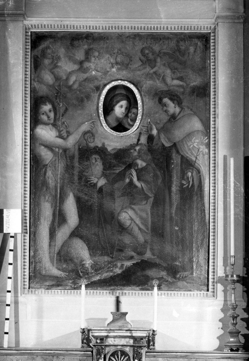 Santi rivolti verso la Madonna del Buon Consiglio (dipinto) - ambito bolognese (sec. XVIII)