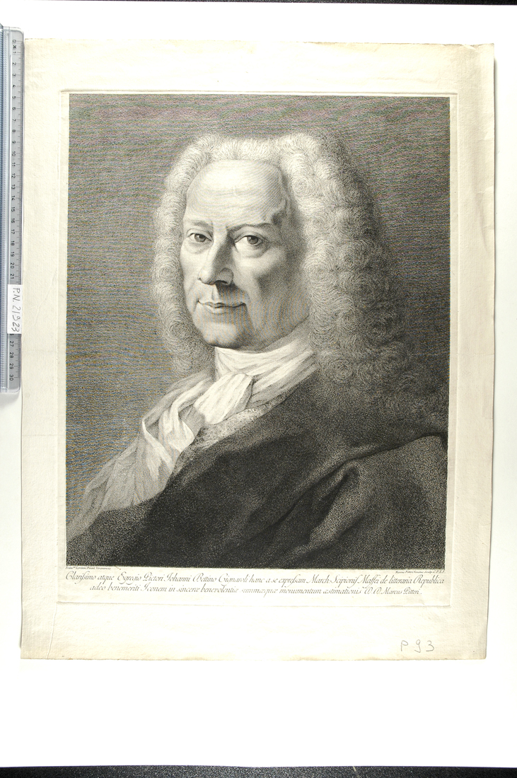 ritratto del marchese Scipione Maffei (stampa) di Lorenzi Francesco, Pitteri Marco Alvise (sec. XVIII)