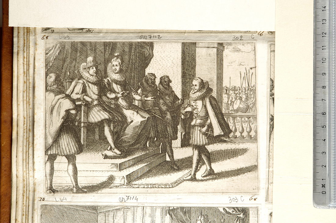 il re di Spagna invia soccorsi in Ungheria (stampa smarginata) di Callot Jacques (sec. XVII)