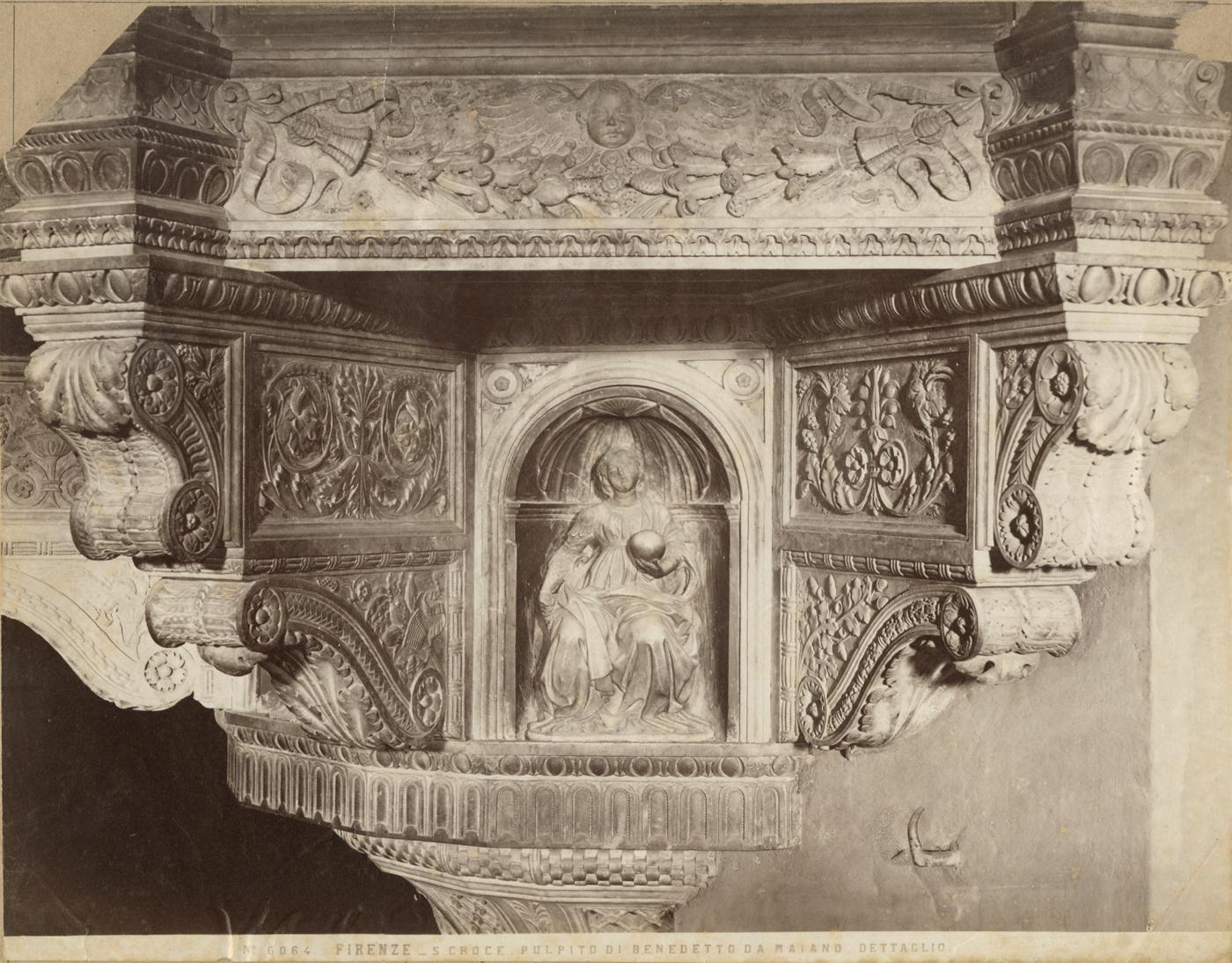 Pulpito di Santa Croce - Sculture - Pulpiti (positivo) di Benedetto da Maiano (attr), Fratelli Alinari (ditta) (XIX)