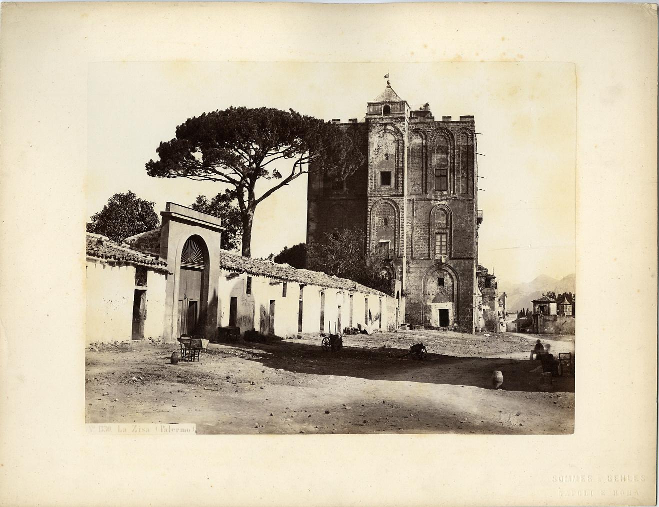 Palermo/ Veduta del palazzo denominato La Zisa/ sec. XII (positivo) di Sommer & Behles (studio) - ambito normanno (XIX)