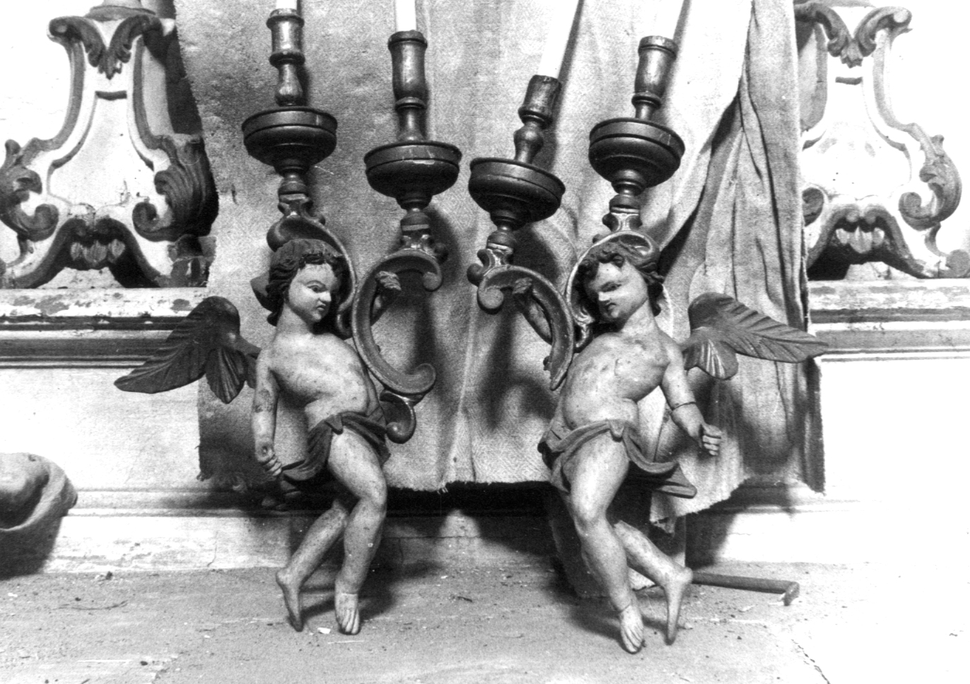 angelo (candeliere da parete, coppia) - bottega imolese (sec. XVIII)