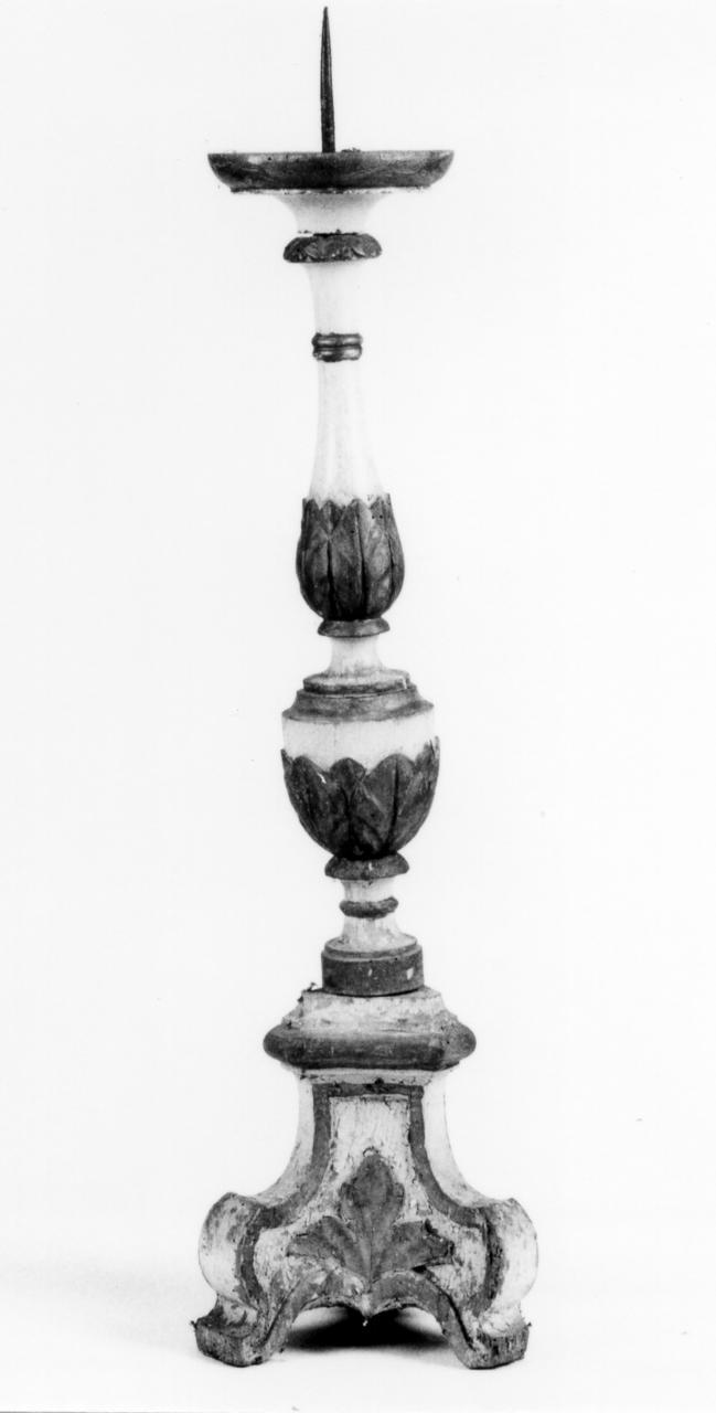 candeliere d'altare, serie - bottega emiliana (fine sec. XVIII)