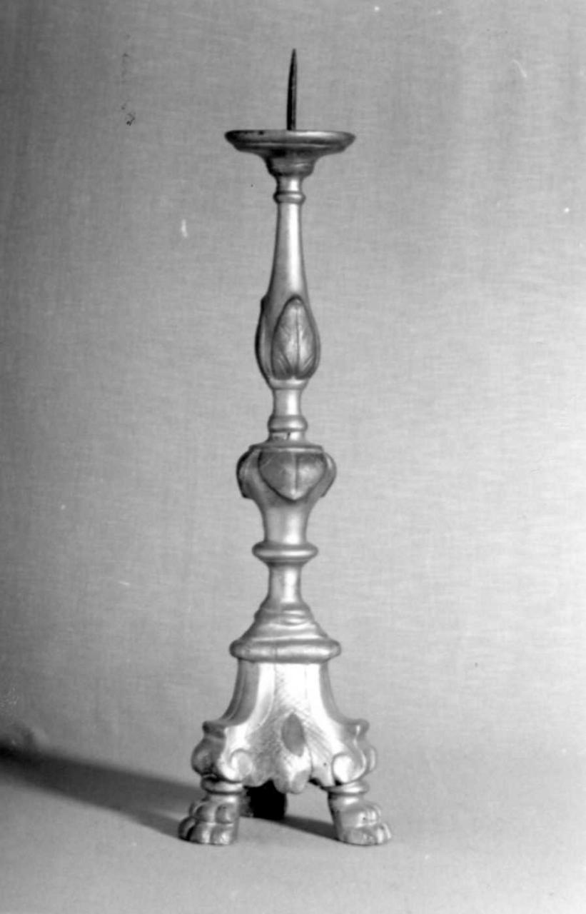 candeliere d'altare, serie - bottega emiliana (seconda metà sec. XVIII)