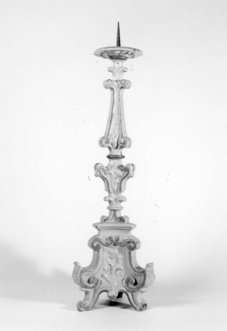 candeliere d'altare, serie - bottega reggiana (seconda metà sec. XIX)