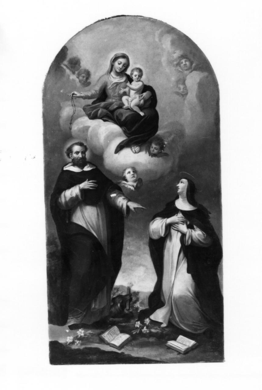 Madonna del Rosario con San Domenico e Santa Caterina da Siena (dipinto) - ambito reggiano (inizio sec. XVIII)