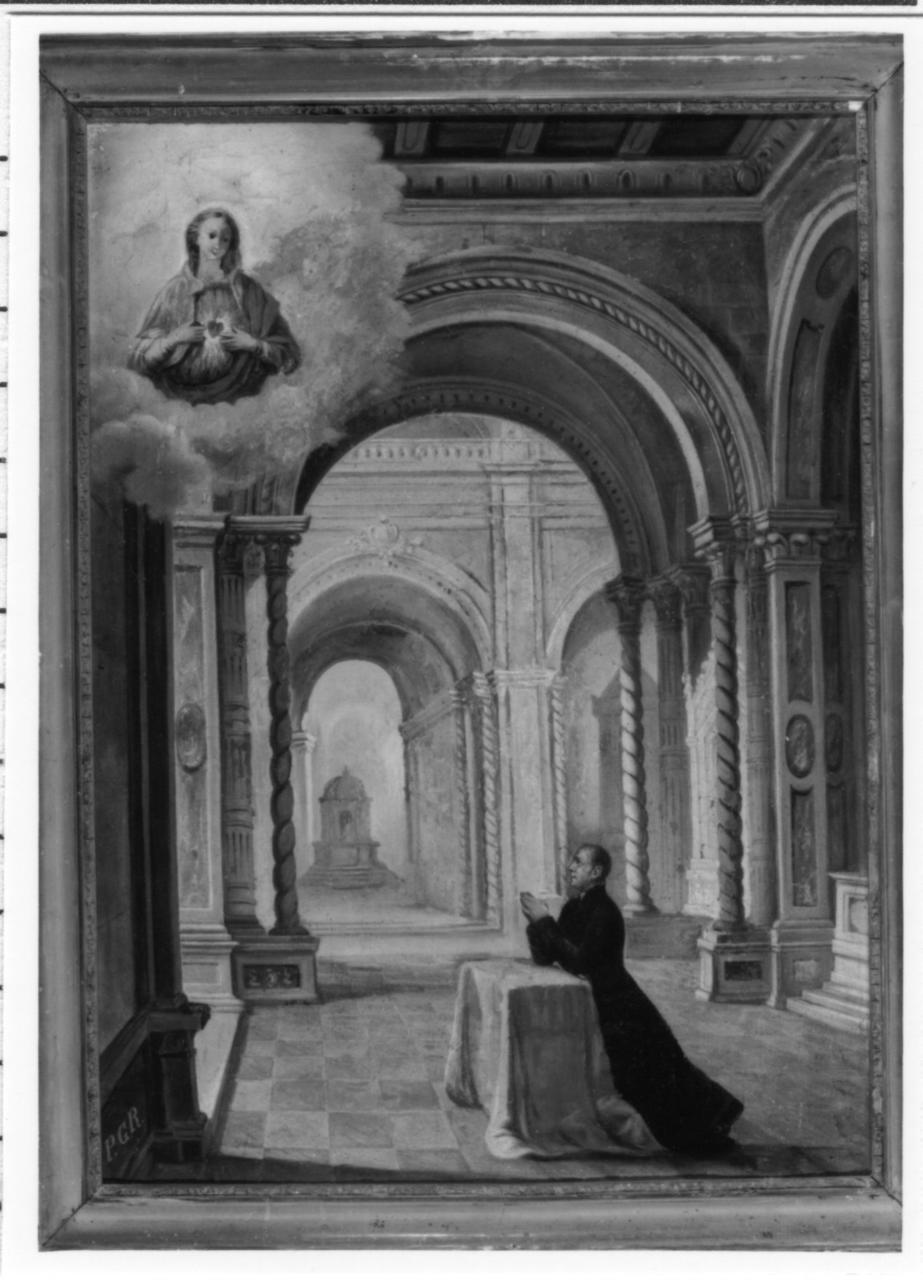 apparizione della Madonna a un sacerdote (ex voto) - ambito reggiano (sec. XIX)