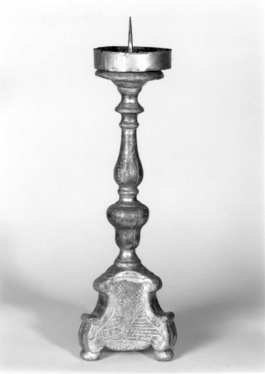 candeliere d'altare, serie - bottega emiliana (seconda metà sec. XVIII)