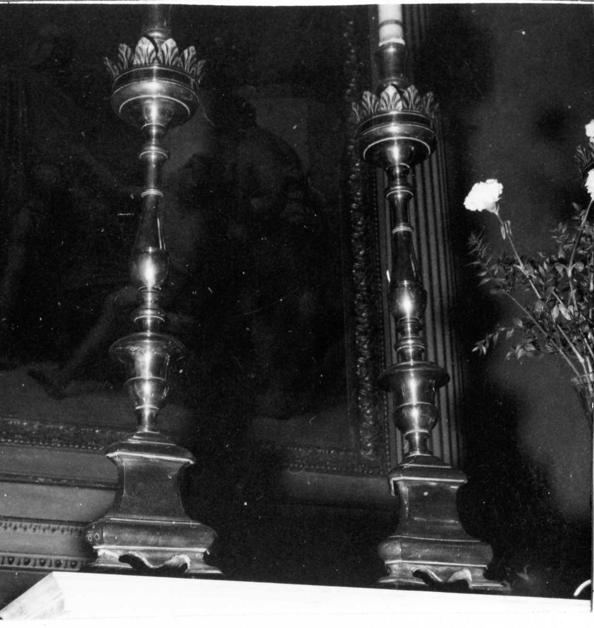 candeliere d'altare, serie - bottega bolognese (metà sec. XIX)