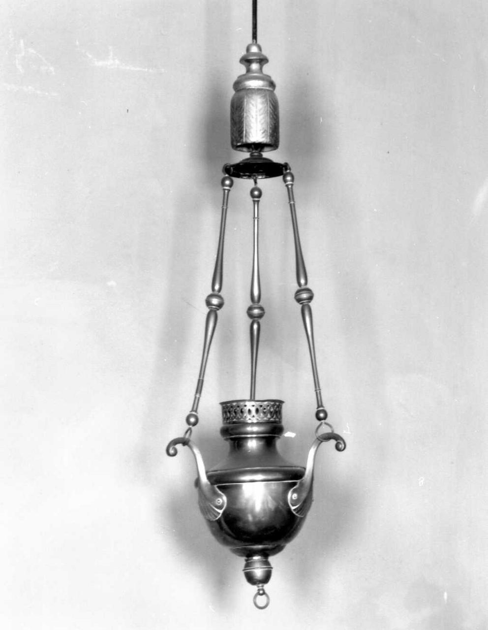 lampada pensile, serie - bottega emiliana (prima metà sec. XIX)