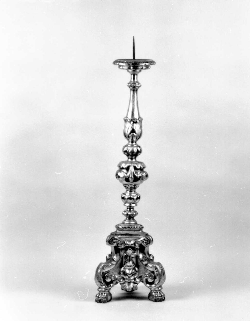 candeliere d'altare, serie - bottega emiliana (primo quarto sec. XIX)