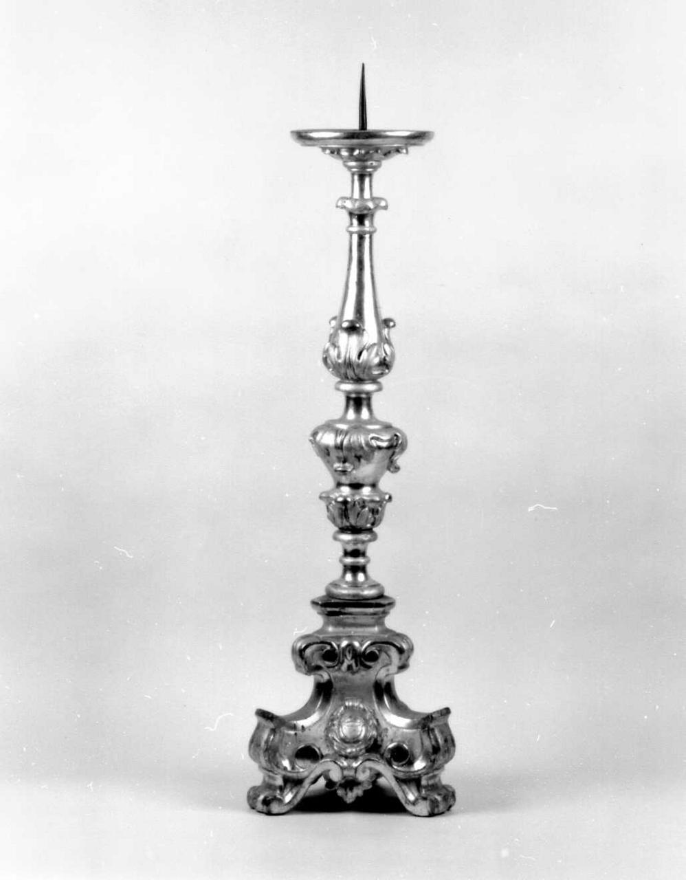 candeliere d'altare, serie - bottega emiliana (primo quarto sec. XIX)