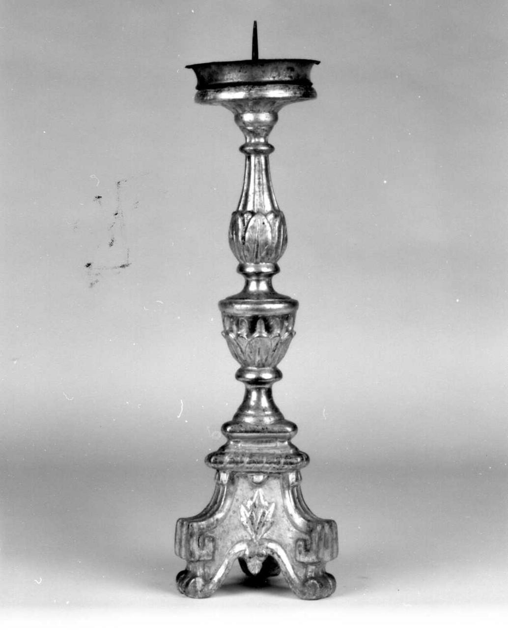 candeliere d'altare, serie - bottega emiliana (fine/inizio secc. XVIII/ XIX)