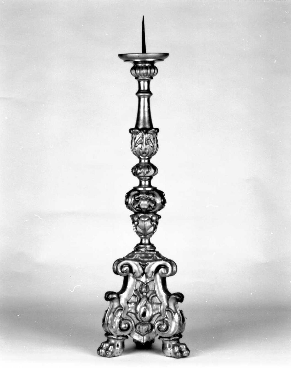 candeliere d'altare, serie - bottega emiliana (seconda metà sec. XIX)